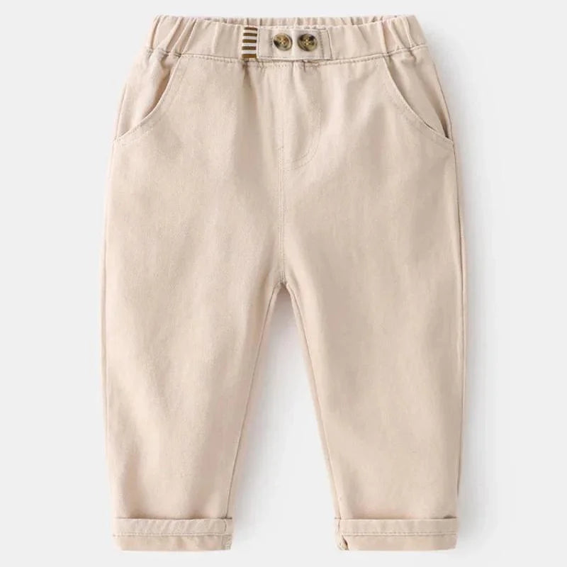 Calça Infantil Algodão Lucca Lenogue Bege / 3-4