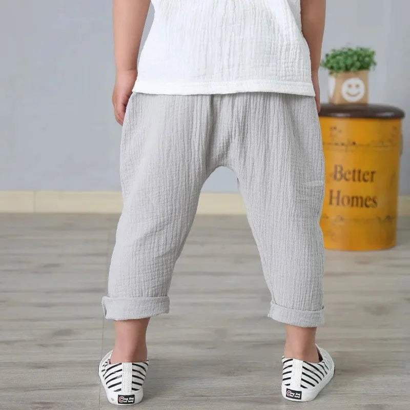 Calça Infantil de Linho Hamdan Lenogue