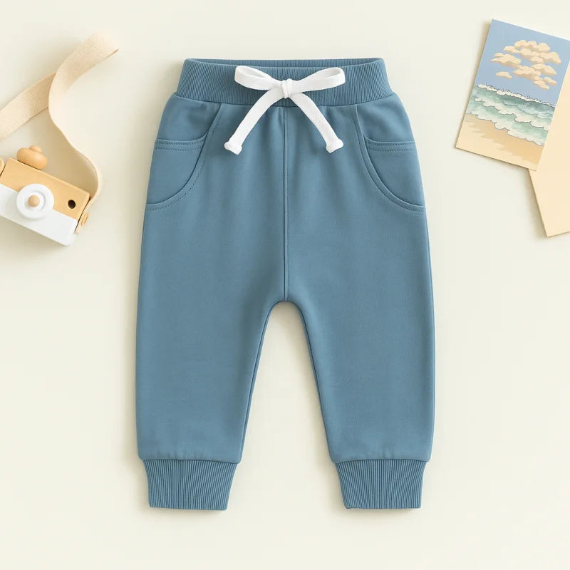 Calça Infantil Moletom de Algodão com Bolso Lenogue Azul / 3-6 Meses