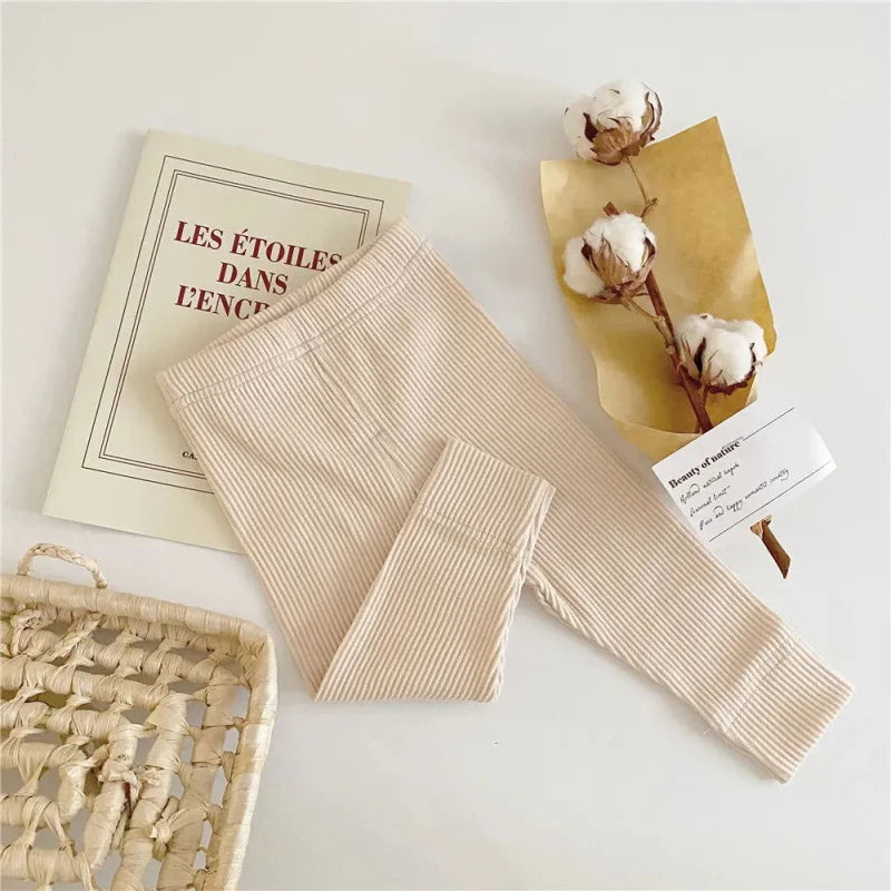 Calça Legging Infantil Algodão Lenogue Beje / 3-6 Meses