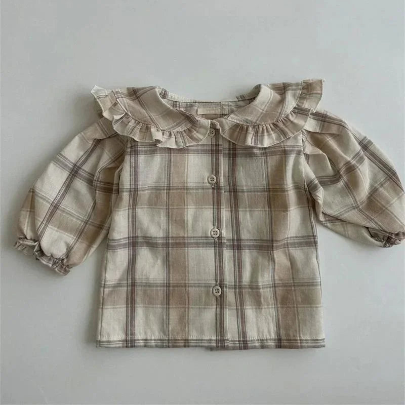 Camisa Infantil Feminina Diana Branca Lenogue Bege / 6-12 Meses