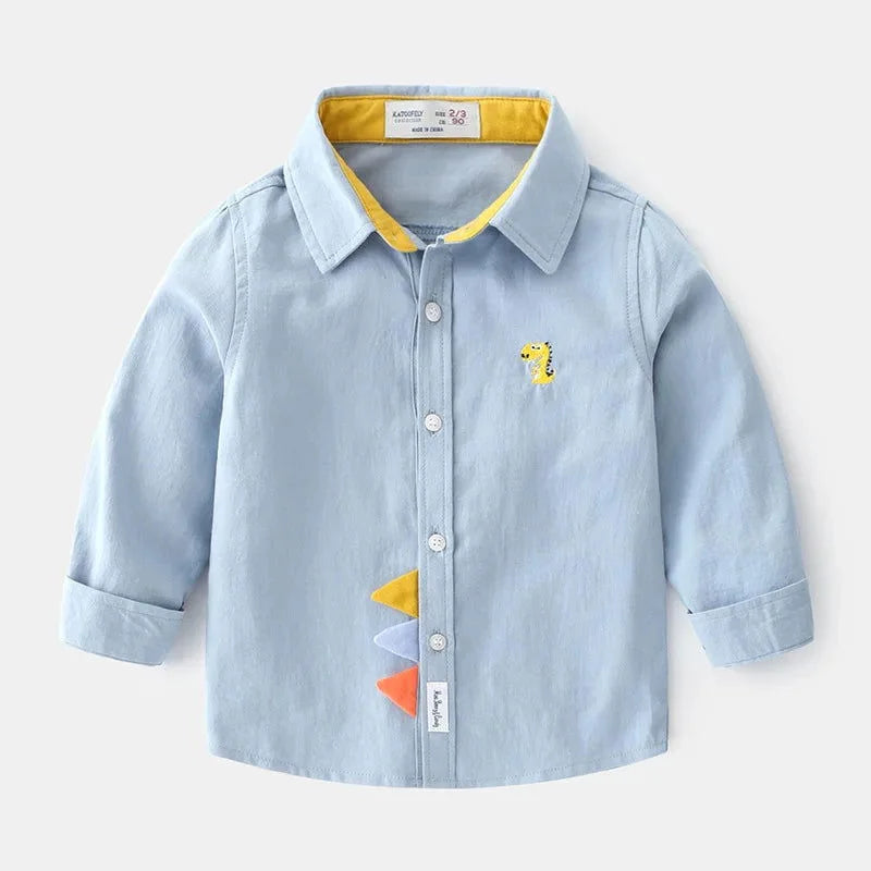 Camisa Infantil Masculina Roar Lenogue Azul Claro / 3-4