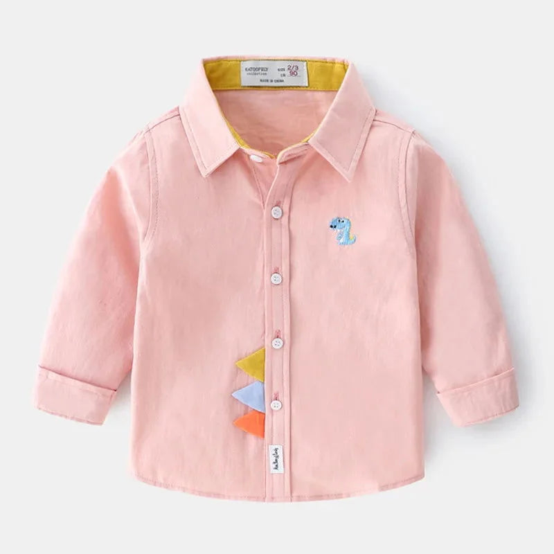 Camisa Infantil Masculina Roar Lenogue Rosa / 3-4