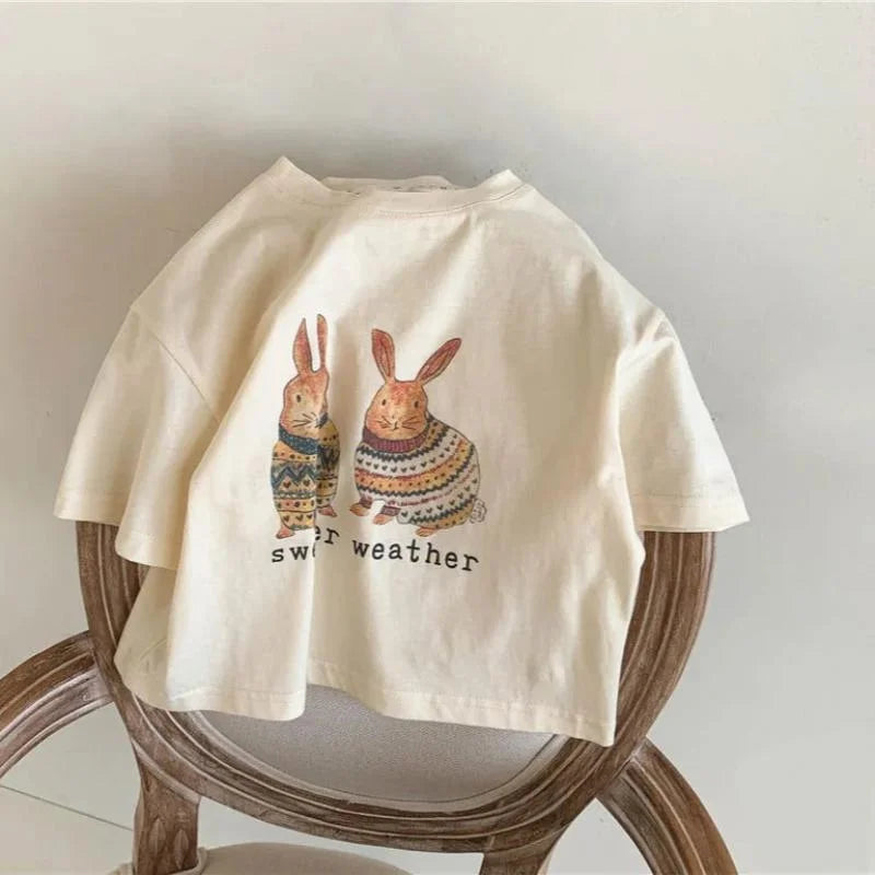 Camiseta Infantil Coelhinho e Flores Lenogue Coelho / 6-12 Meses