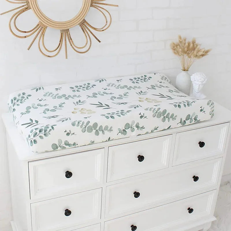 Capa Infantil Trocador de Fraldas Ultra Macia Lenogue Folhas Verdes