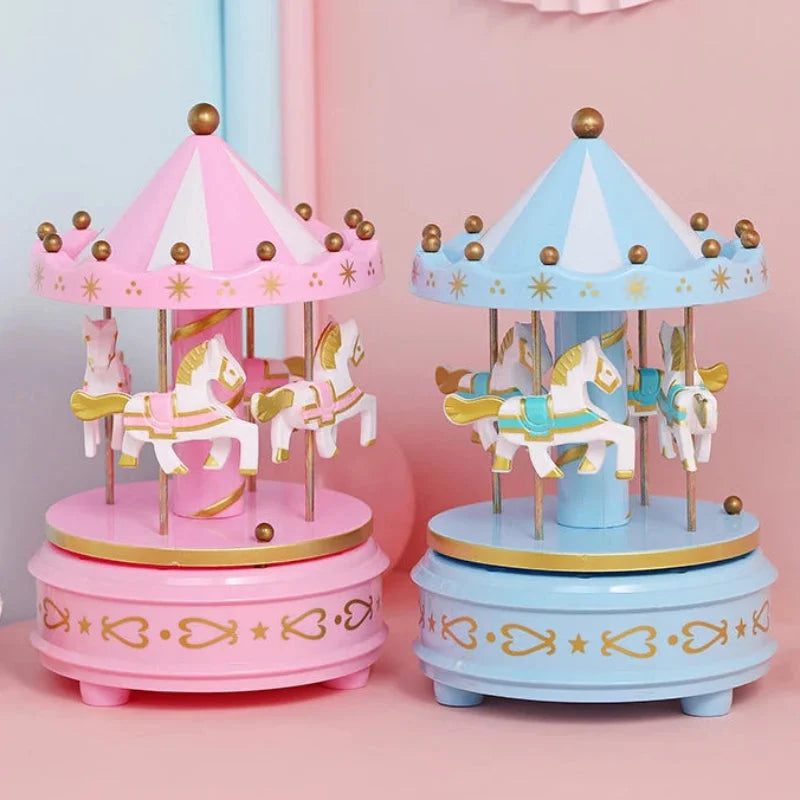 Carrossel Musical Infantil 4 Cavalos Resina Premium Lenogue