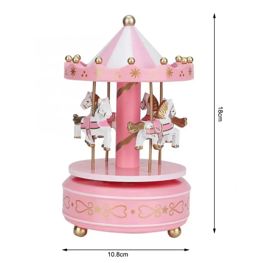 Carrossel Musical Infantil 4 Cavalos Resina Premium Lenogue
