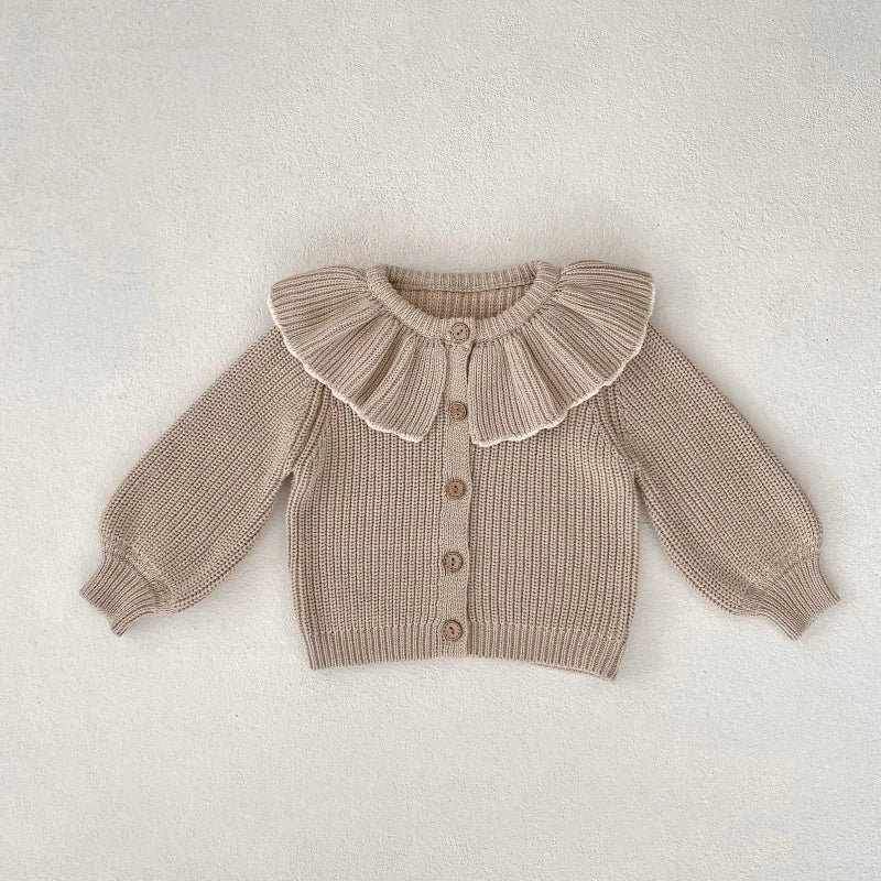 Casaco Infantil Cardigan Tricot Clea Bege Lenogue
