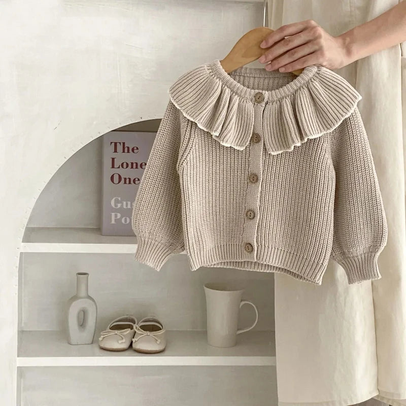 Casaco Infantil Cardigan Tricot Clea Bege Lenogue