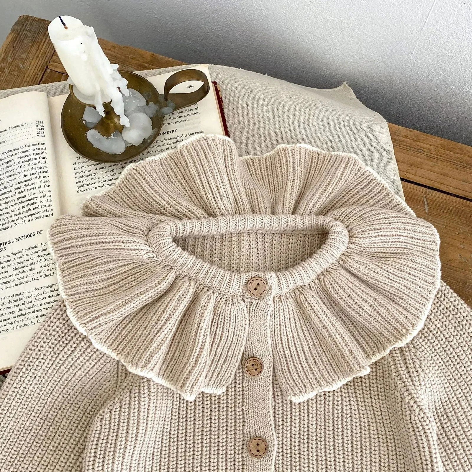 Casaco Infantil Cardigan Tricot Clea Bege Lenogue