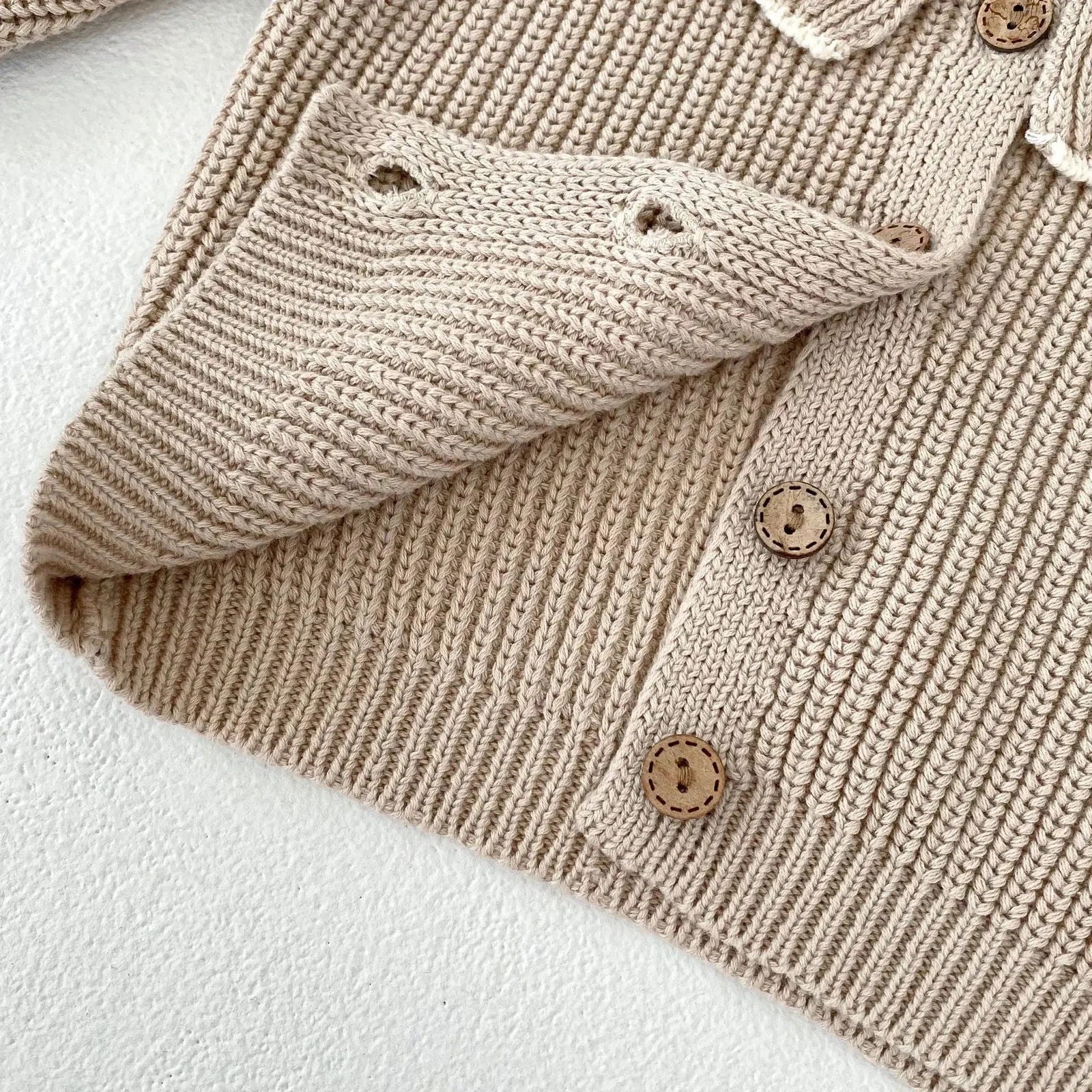 Casaco Infantil Cardigan Tricot Clea Bege Lenogue