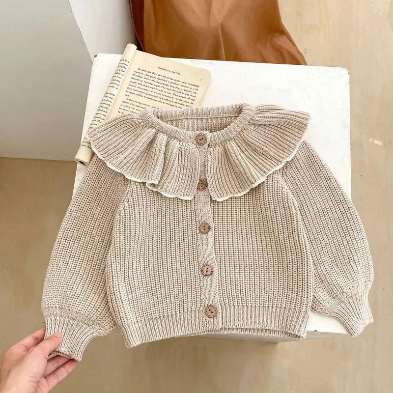 Casaco Infantil Cardigan Tricot Clea Bege Lenogue