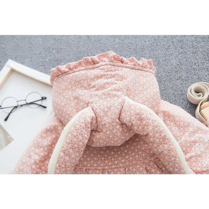 Casaco Infantil com Capuz Orelhas Coelhinho Lenogue