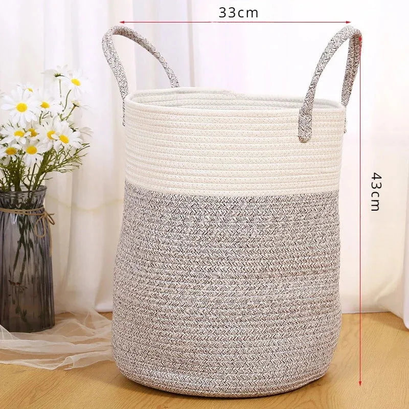 Cesta de Armazenamento de Algodão para Roupas Sujas e Brinquedos Lenogue