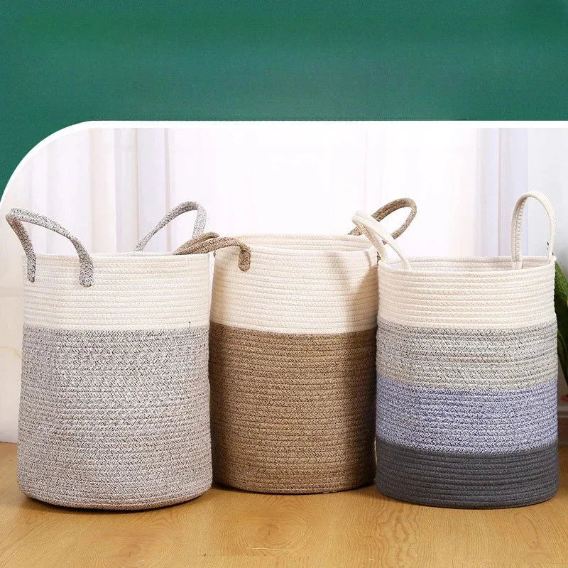 Cesta de Armazenamento de Algodão para Roupas Sujas e Brinquedos Lenogue