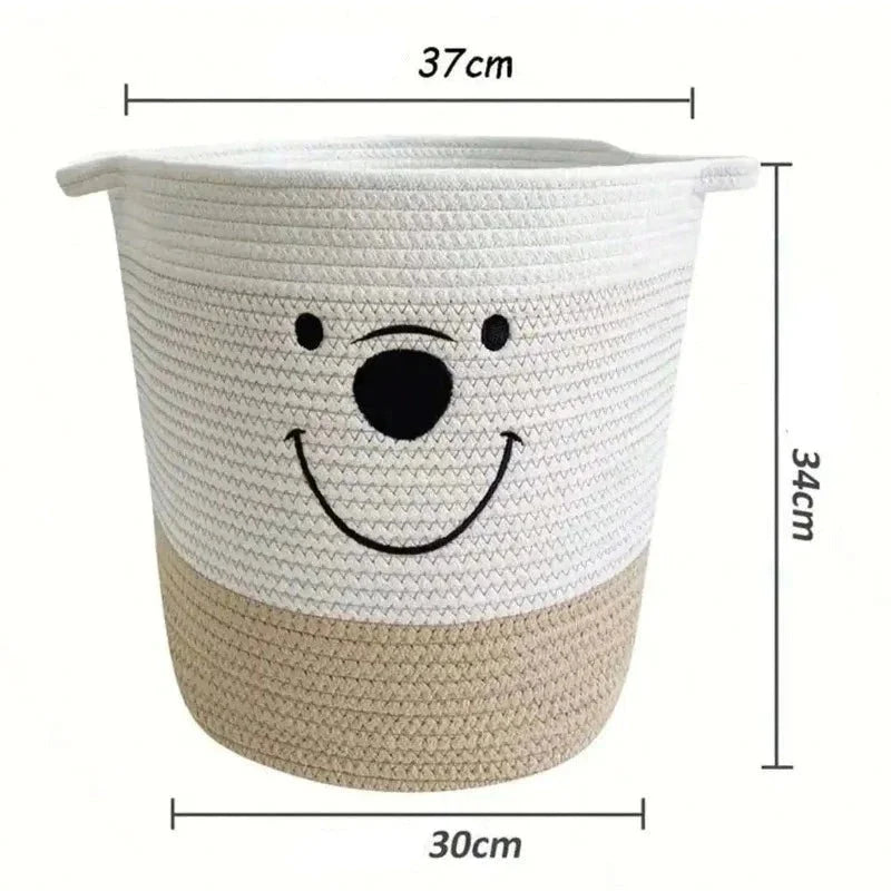 Cesta Infantil Algodão Grande com Alças Bege Lenogue