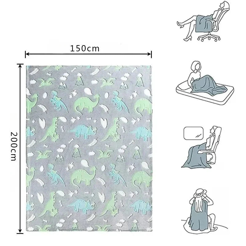 Cobertor Infantil Brilha no Escuro Unicórnio Lenogue