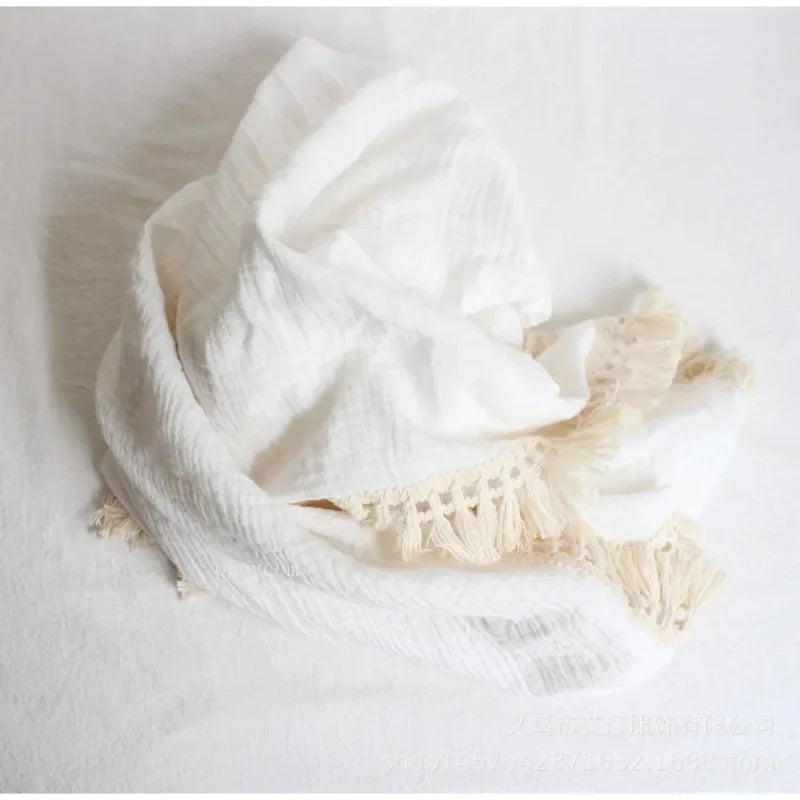 Cobertor Infantil de Musselina Lenogue Branco / 80x65cm