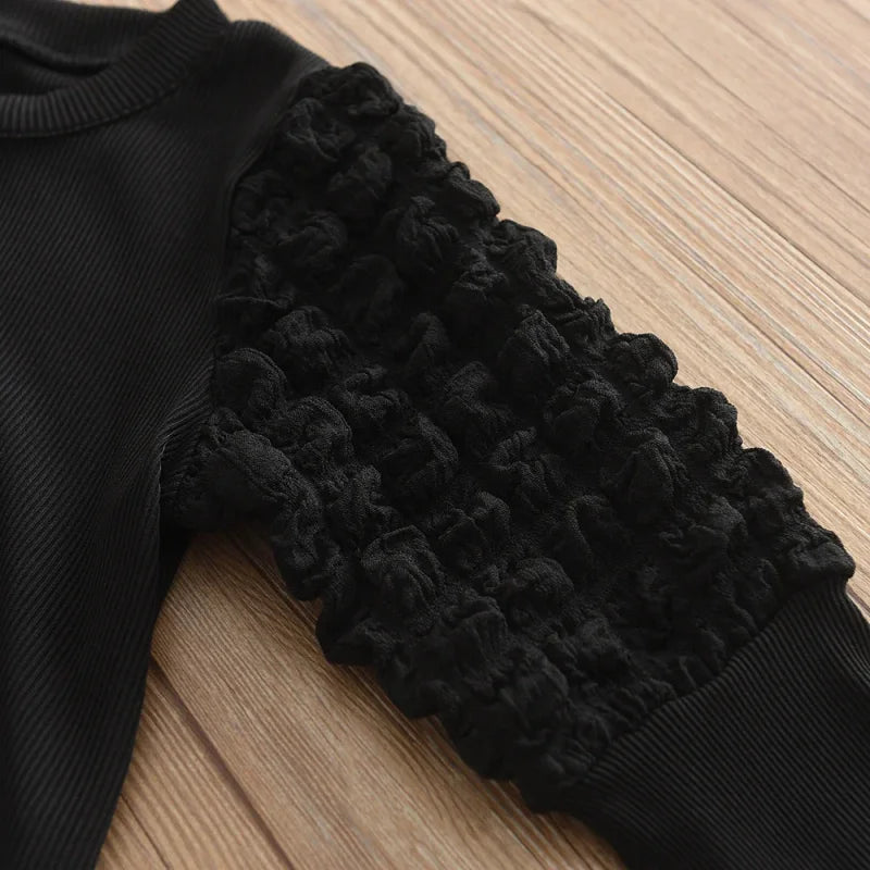 Conjunto Infantil 3 Peças Blusa Bufante Saia Xadrez e Chapéu Lenogue