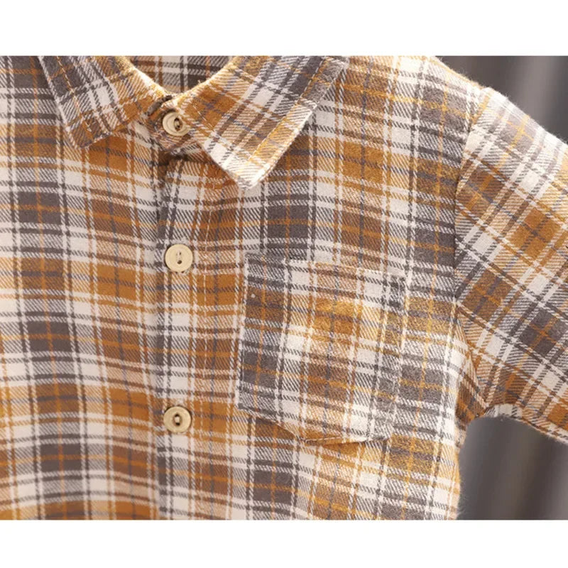 Conjunto Infantil 3 Peças Camisa Xadrez Colete e Calça Lenogue