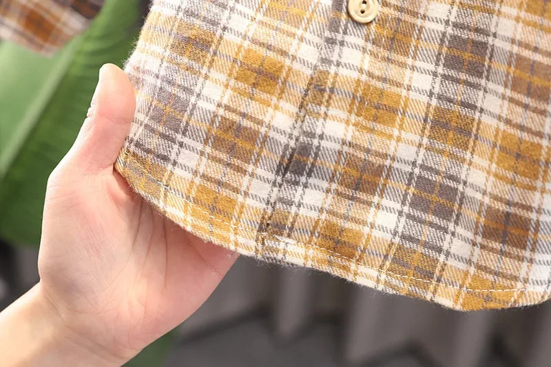Conjunto Infantil 3 Peças Camisa Xadrez Colete e Calça Lenogue