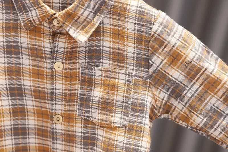 Conjunto Infantil 3 Peças Camisa Xadrez Colete e Calça Lenogue