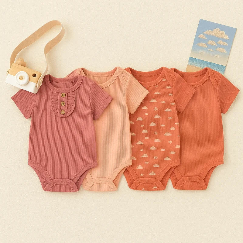 Conjunto Infantil 4 Peças Body Algodão Lenogue Mix 01 / 0-3 Meses