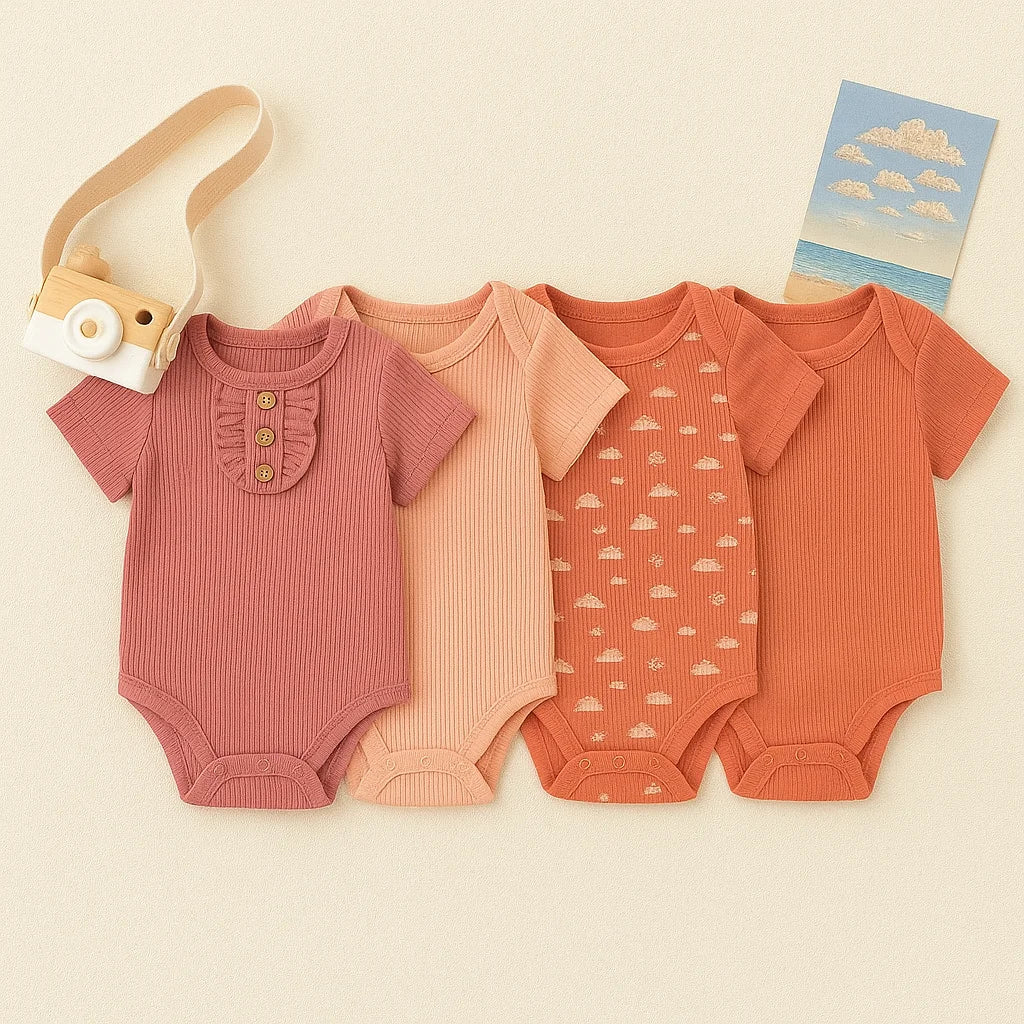 Conjunto Infantil 4 Peças Body Algodão Lenogue Mix 01 / 0-3 Meses