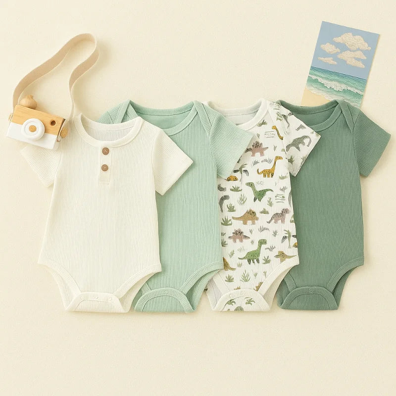 Conjunto Infantil 4 Peças Body Algodão Lenogue Mix 02 / 0-3 Meses