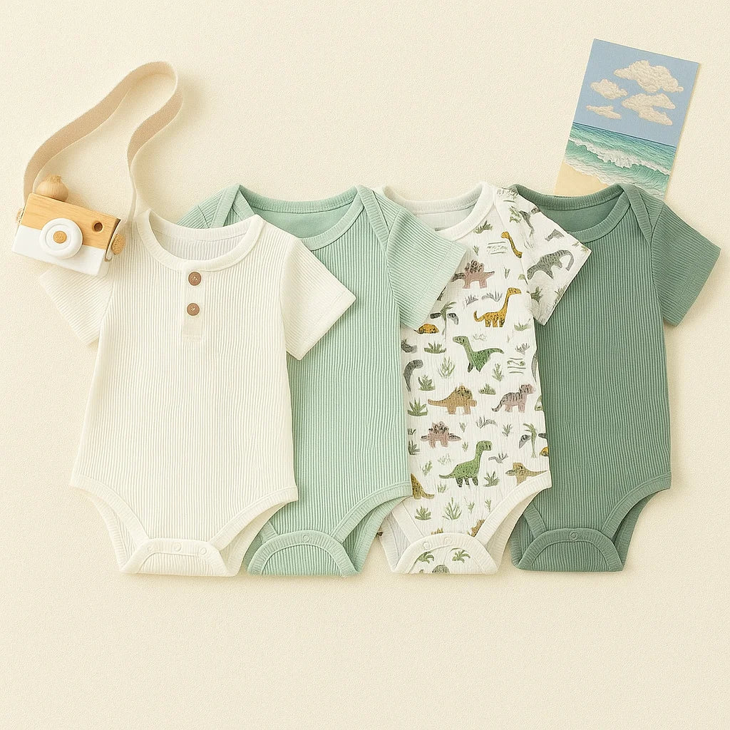 Conjunto Infantil 4 Peças Body Algodão Lenogue Mix 02 / 0-3 Meses