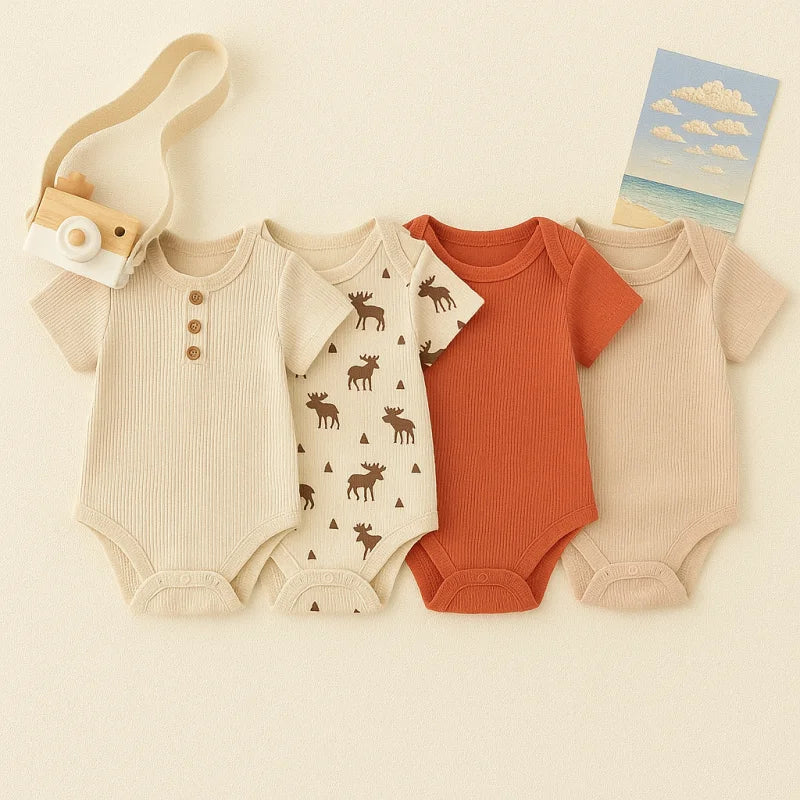 Conjunto Infantil 4 Peças Body Algodão Lenogue Mix 03 / 0-3 Meses