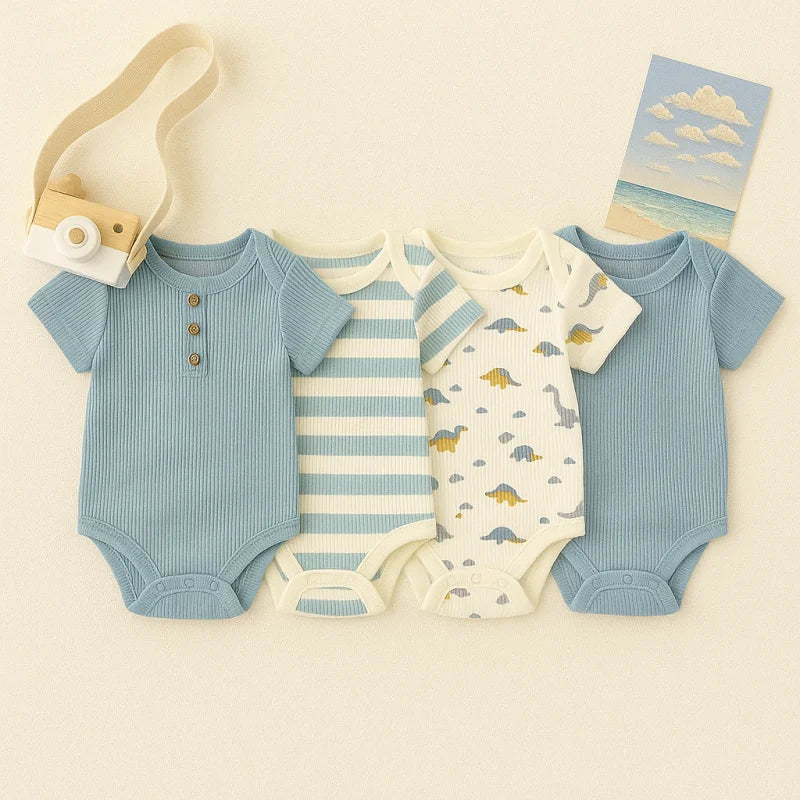 Conjunto Infantil 4 Peças Body Algodão Lenogue Mix 04 / 0-3 Meses