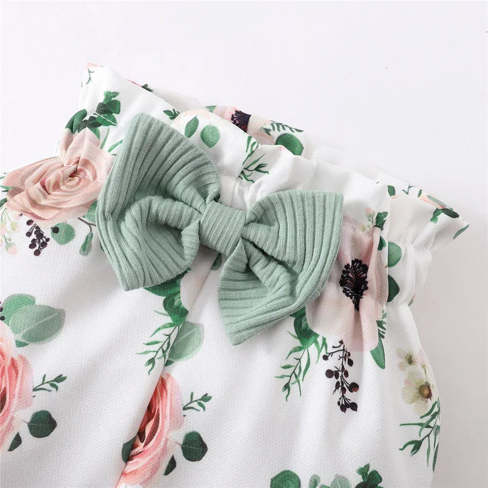 Conjunto Infantil Algodão Manga Longa Laço Tiara Chérie Lenogue