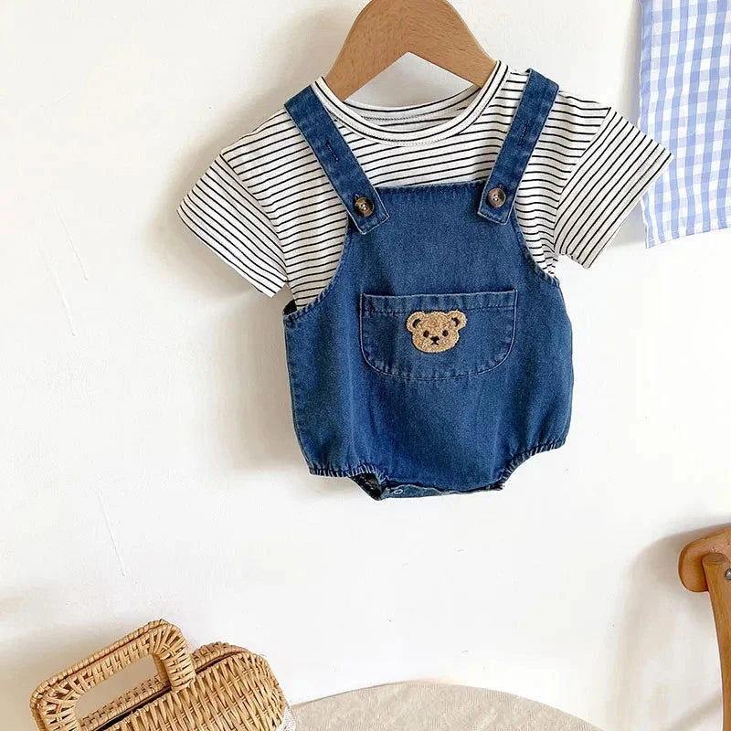 Conjunto Infantil Bear Romper e Tshirt Lenogue