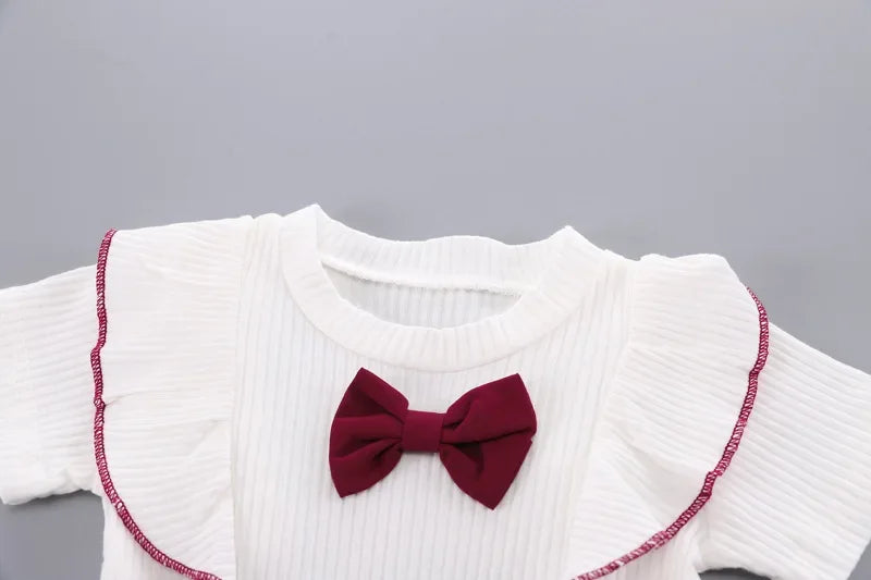 Conjunto Infantil Blusa Laço com Shorts Modelo Borboleta Lenogue