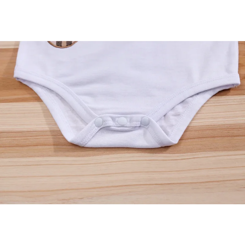 Conjunto Infantil Body Xadrez com Suspensório Modelo Urso Lenogue