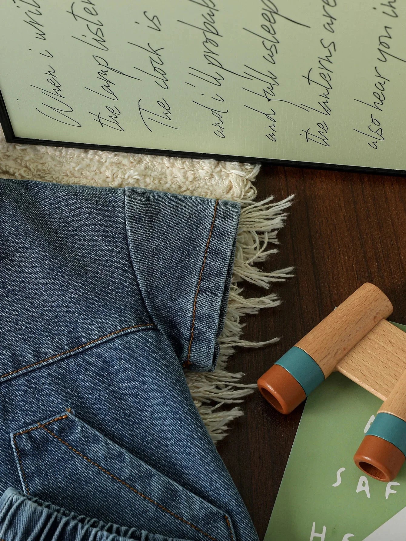 Conjunto Infantil Camisa Jeans e Shorts Modelo Denim Lenogue
