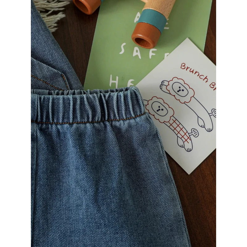 Conjunto Infantil Camisa Jeans e Shorts Modelo Denim Lenogue