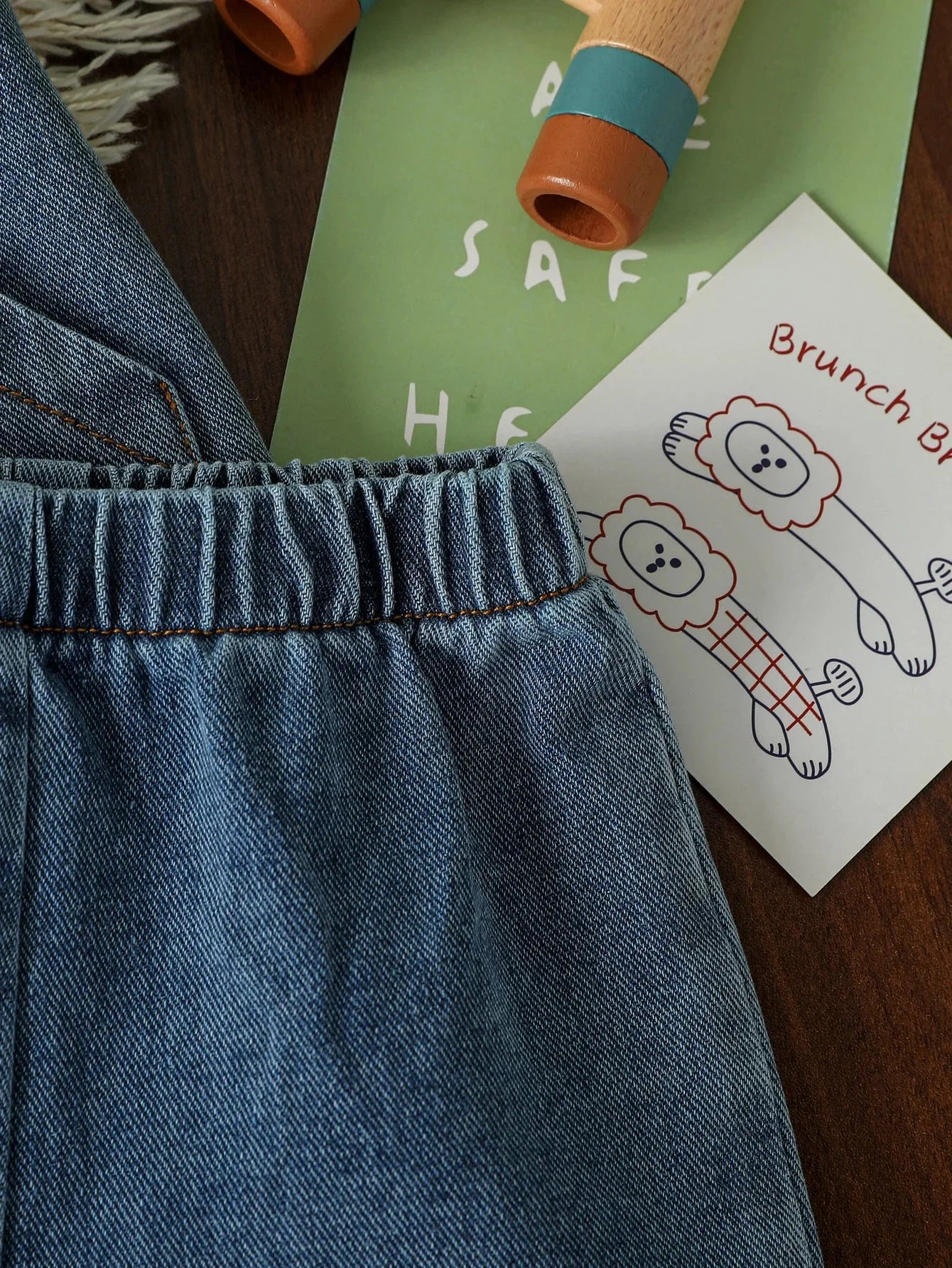 Conjunto Infantil Camisa Jeans e Shorts Modelo Denim Lenogue