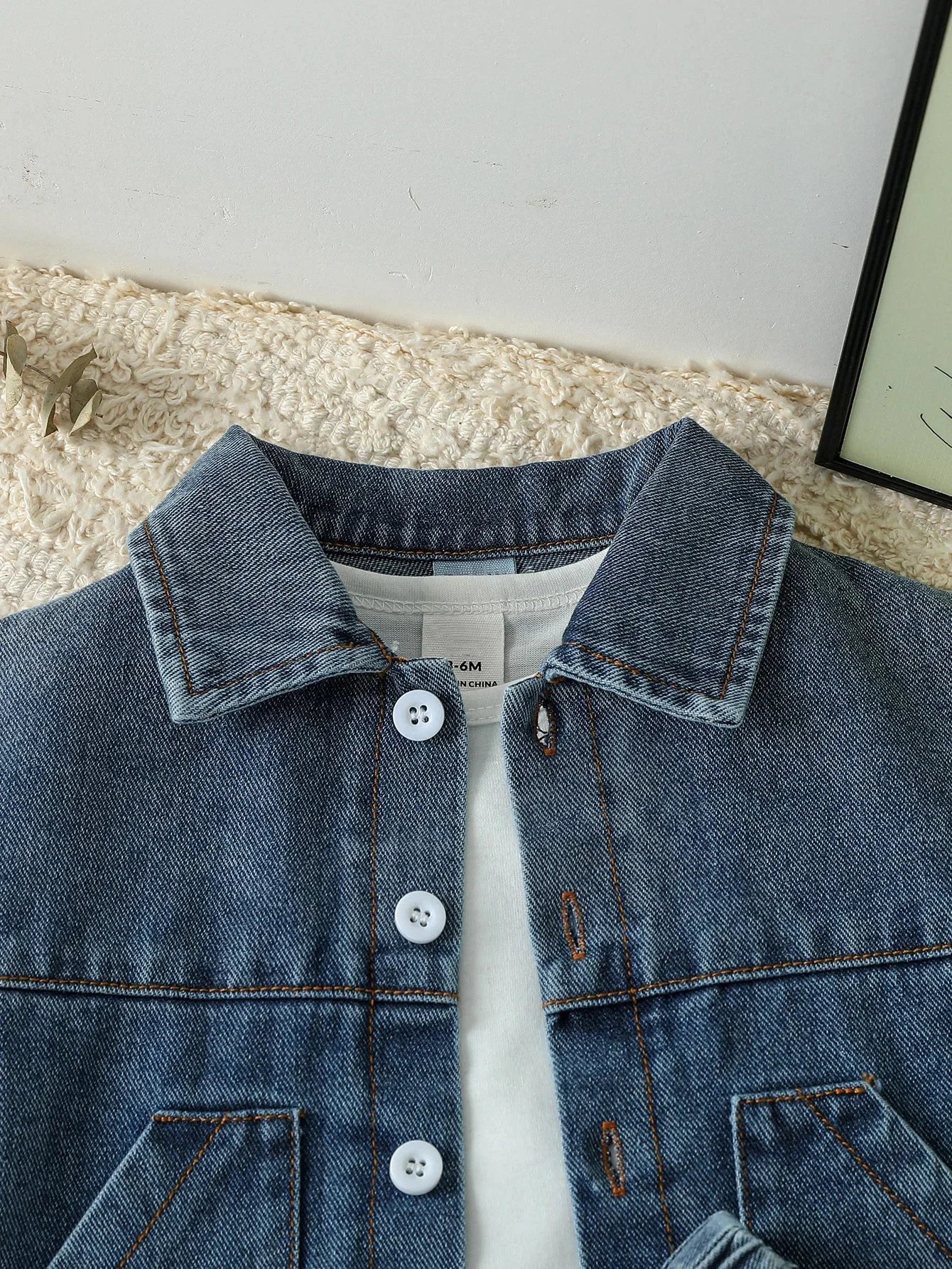 Conjunto Infantil Camisa Jeans e Shorts Modelo Denim Lenogue