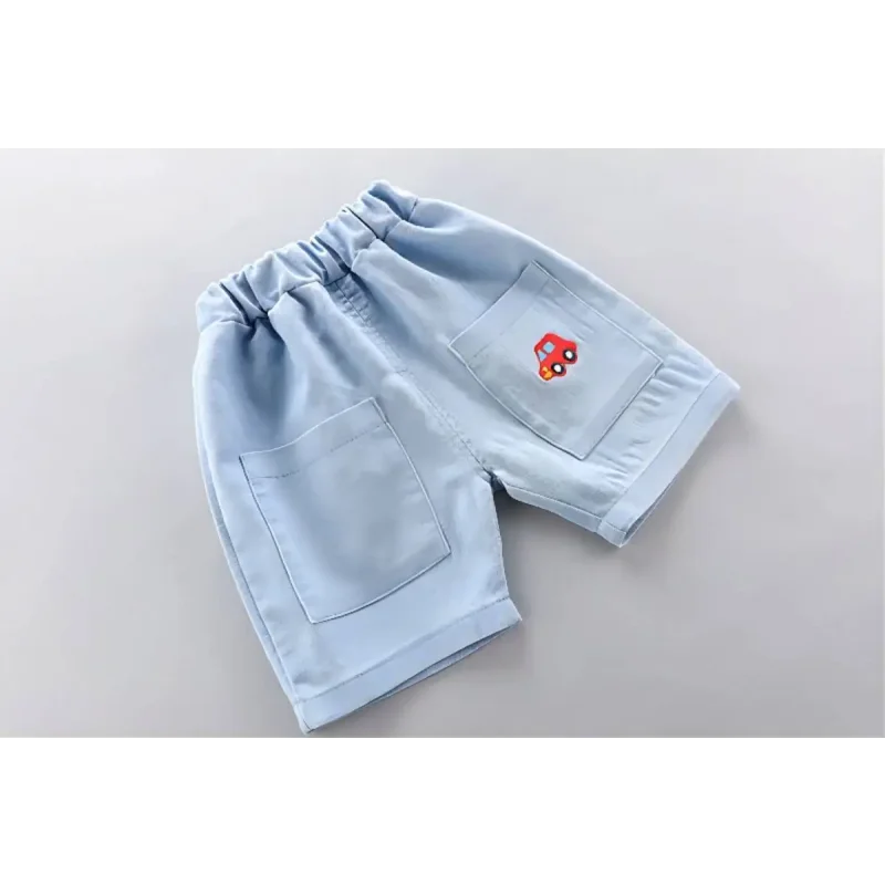 Conjunto Infantil Camisa Polo com Shorts Jeans de Verão Lenogue