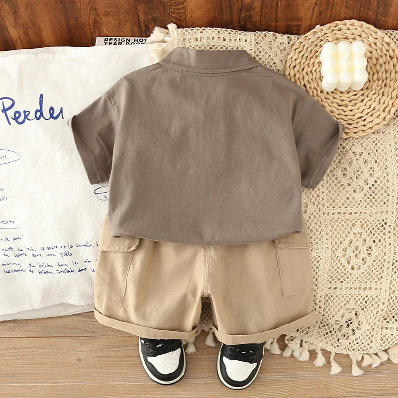 Conjunto Infantil Camisa Polo Manga Curta com Shorts Lenogue