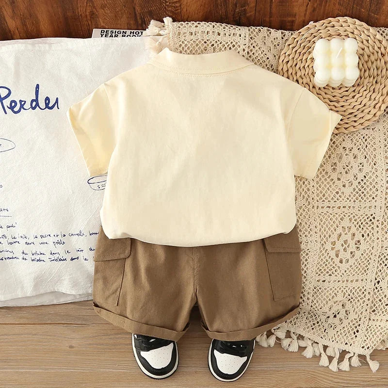 Conjunto Infantil Camisa Polo Manga Curta com Shorts Lenogue