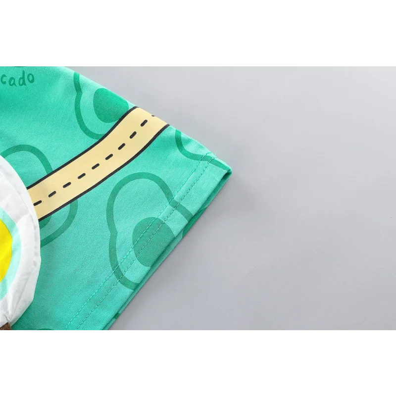 Conjunto Infantil Camiseta com Bolsa e Shorts Modelo Cartoon Lenogue