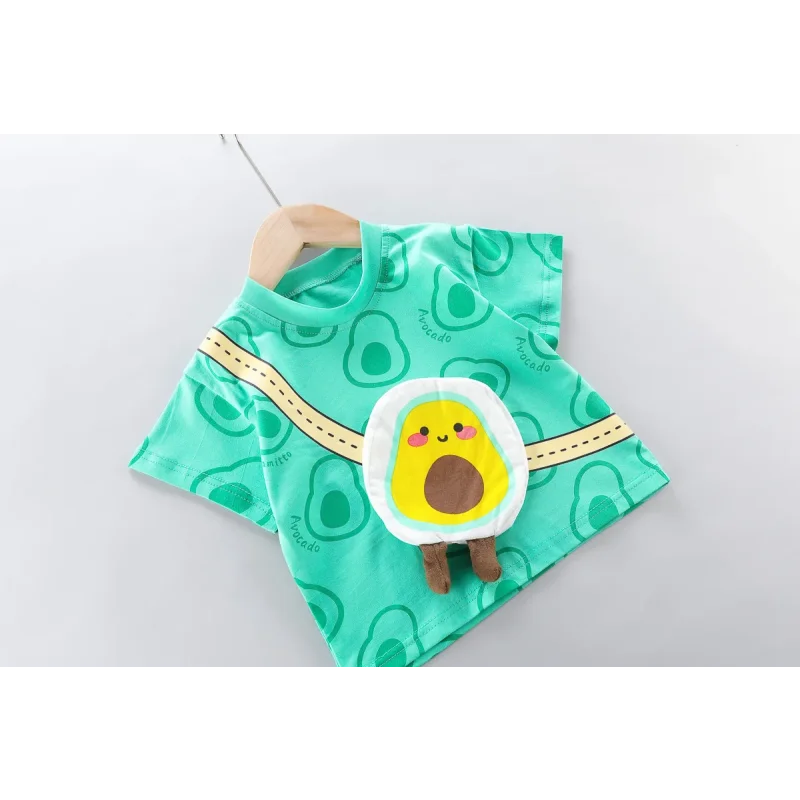 Conjunto Infantil Camiseta com Bolsa e Shorts Modelo Cartoon Lenogue