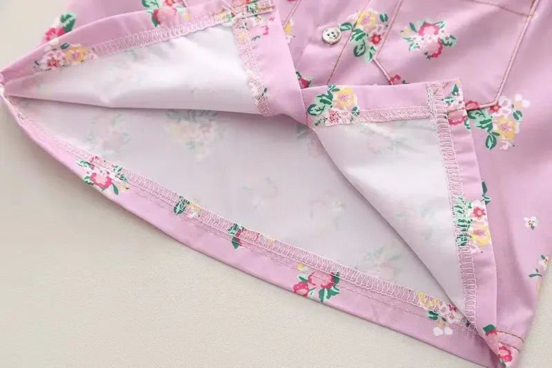 Conjunto Infantil Camiseta Estampa Floral sem Manga e Short Lenogue