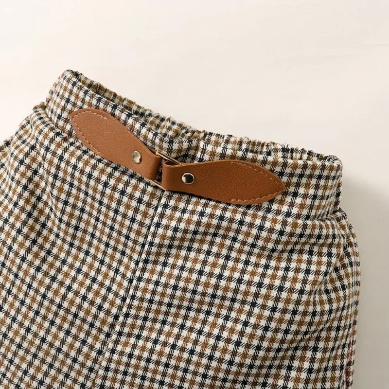 Conjunto Infantil Camiseta Estampa Letras Shorts Xadrez Lenogue