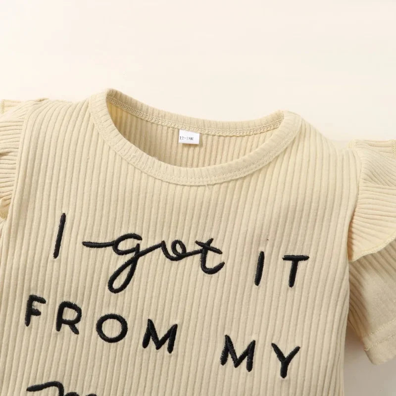 Conjunto Infantil Camiseta Estampa Letras Shorts Xadrez Lenogue