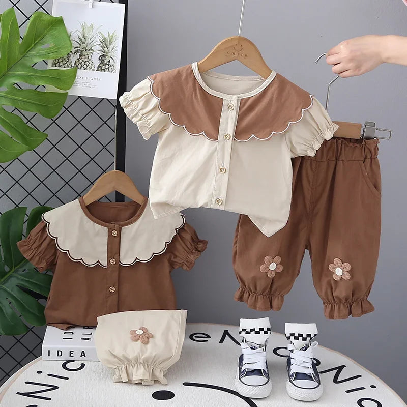 Conjunto Infantil Camiseta Manga Curta com Shorts Patchwork Lenogue