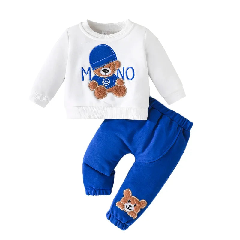 Conjunto Infantil Camiseta Manga Longa com Calça Modelo Urso Lenogue